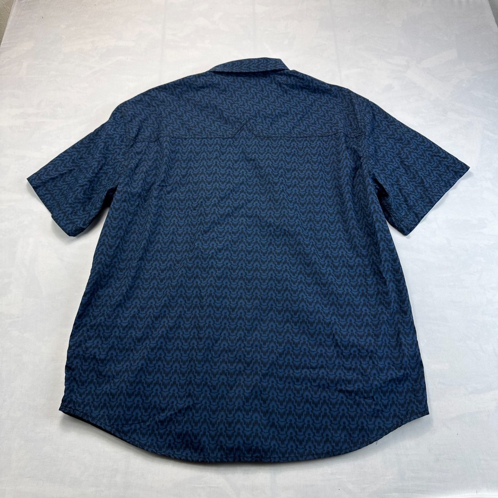 Moonshine Spirit Shirt Mens XL Blue Regular Fit Rodeo Short Sleeve Pearl Snap